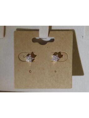 Sterling Silver Disney Floral Stars Rhinestone Stud Earrings